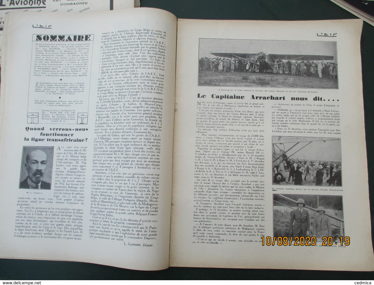 L'AIR REVUE BI.MENSUELLE ORGANE DE L'AVIATION FRANCAISE 1932 VOIR ETAT, MANQUE COUVERTURE - Aerei