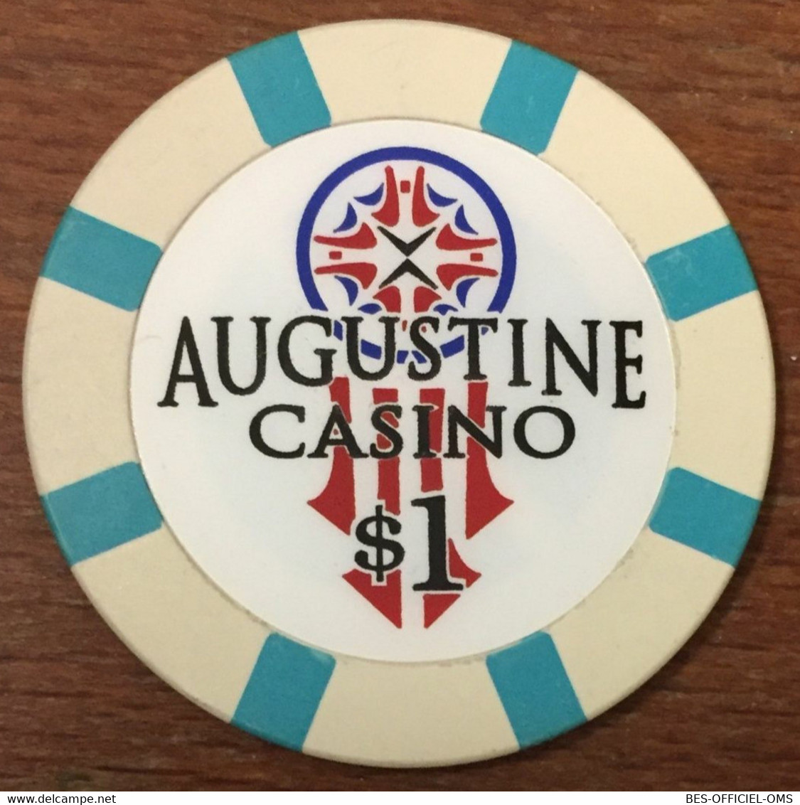 ÉTATS-UNIS USA CALIFORNIE COACHELLA AUGUSTINE CASINO CHIP $ 1 JETON TOKENS COINS - Casino