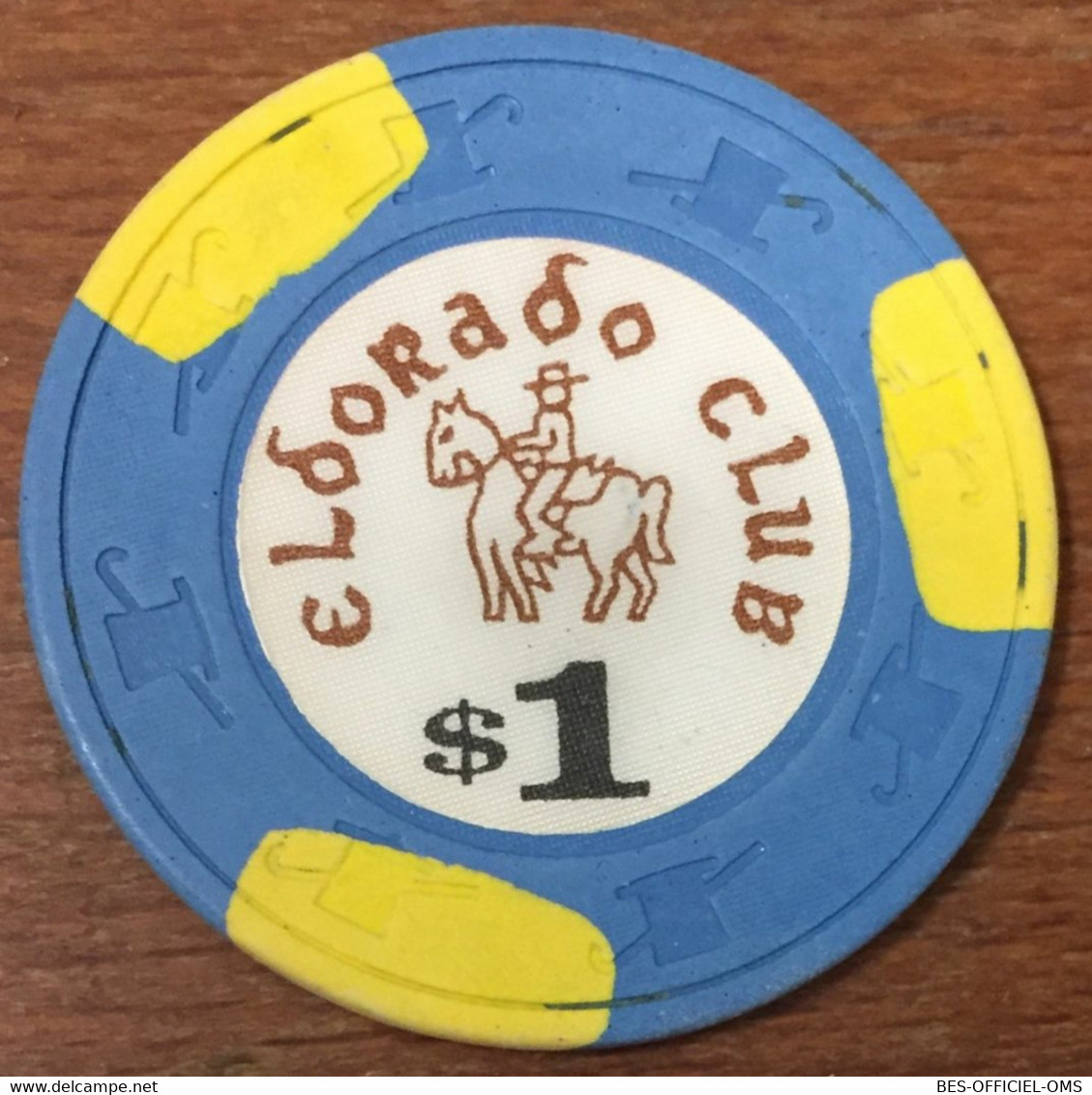 ÉTATS-UNIS USA CALIFORNIE GARDENA ELDORADO CLUB CASINO CHIP $ 1 JETON TOKENS COINS - Casino