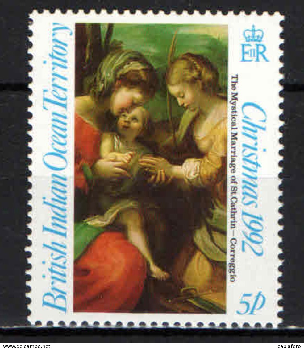 BRITISH INDIAN OCEAN TERRITORY - 1992 - NATALE - CHRISTMAS - DIPINTO DEL CORREGGIO - PAINTING - MNH - Britisches Territorium Im Indischen Ozean