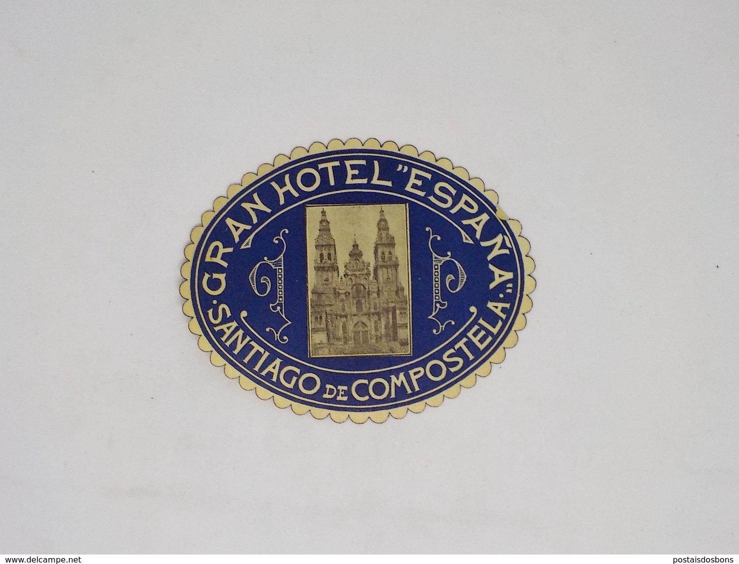 Cx13 CC35) España Spain GRAN HOTEL "ESPAÑA" Santiago De Compostela Etiquette Hotel Label 9,5x7,5cm - Etiquettes D'hotels