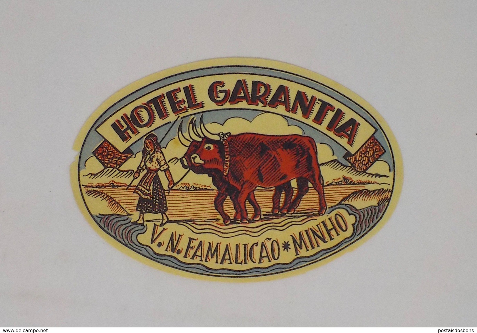 Cx13 CC49) Portugal HOTEL GARANTIA Vila Nova De Famalicão Minho Etiquette Hotel Label 7,5x11cm - Etiquetas De Hotel