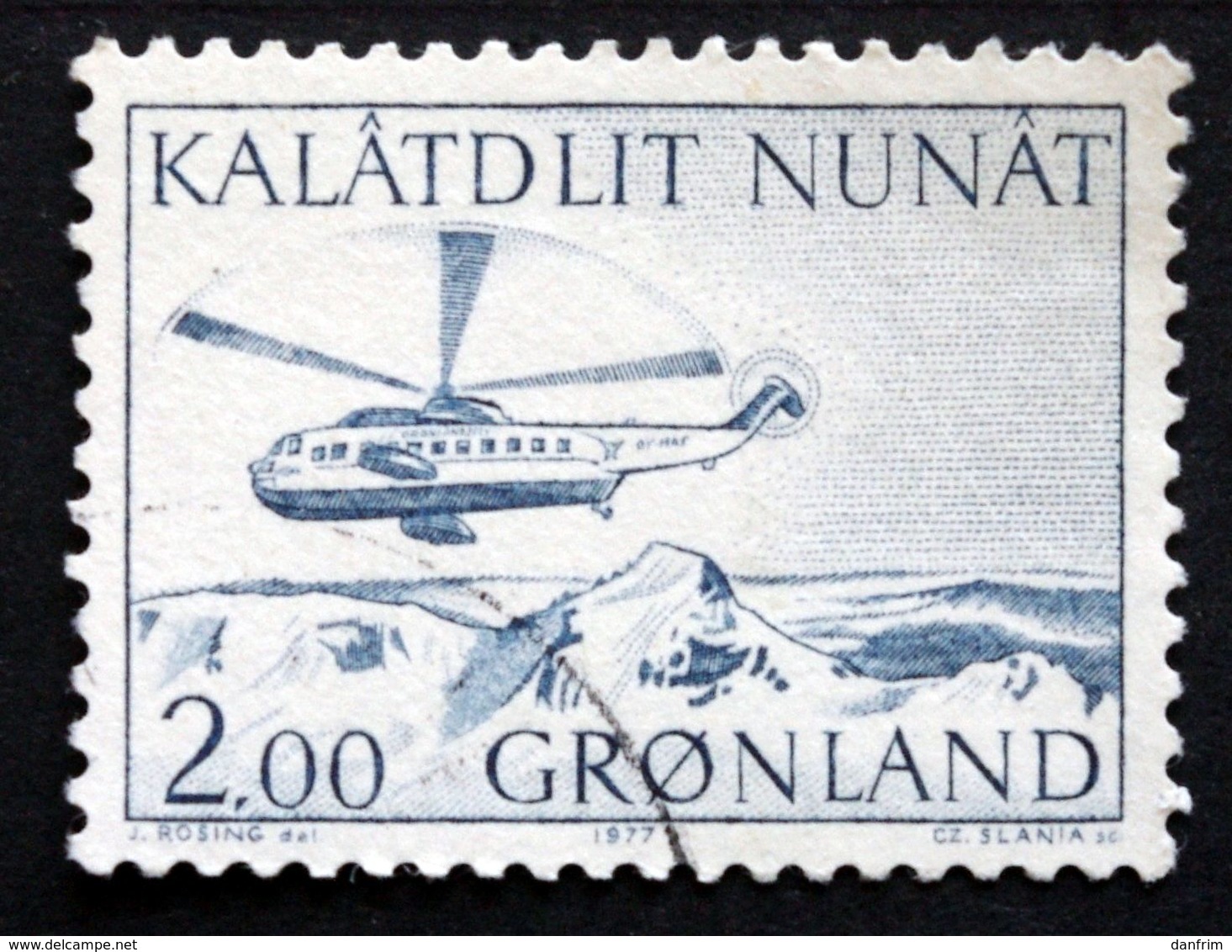 Greenland 1977  Cz.Slania.  Mail Transport By Helicopter    MiNr.100  ( Lot D 2818) - Gebraucht