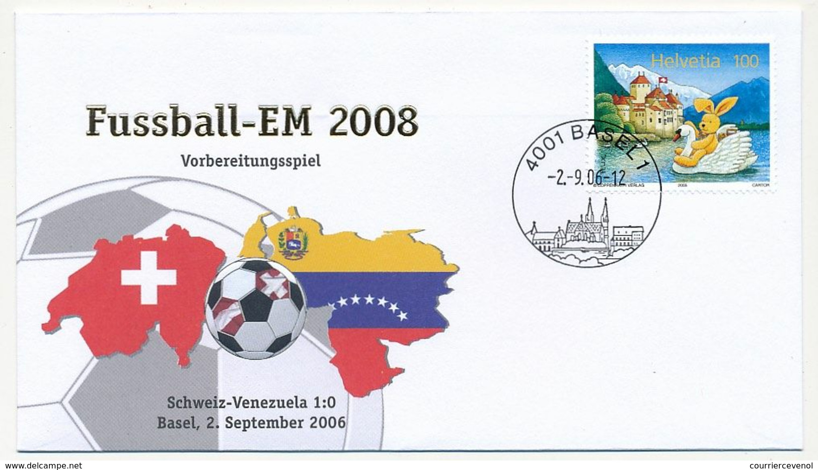SUISSE - Enveloppe Commémo. EM 2008 - SUISSE - VENEZUELA - 2/9/2006 - BALE - 2006 – Alemania