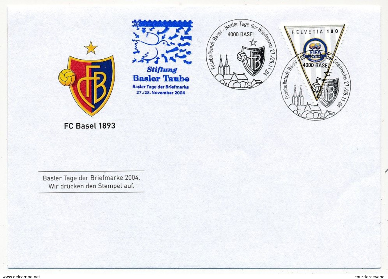 SUISSE - Enveloppe Commémo.  FC BASEL - FIFA - Journée Du Timbre 27/28-11-2004 - Other & Unclassified