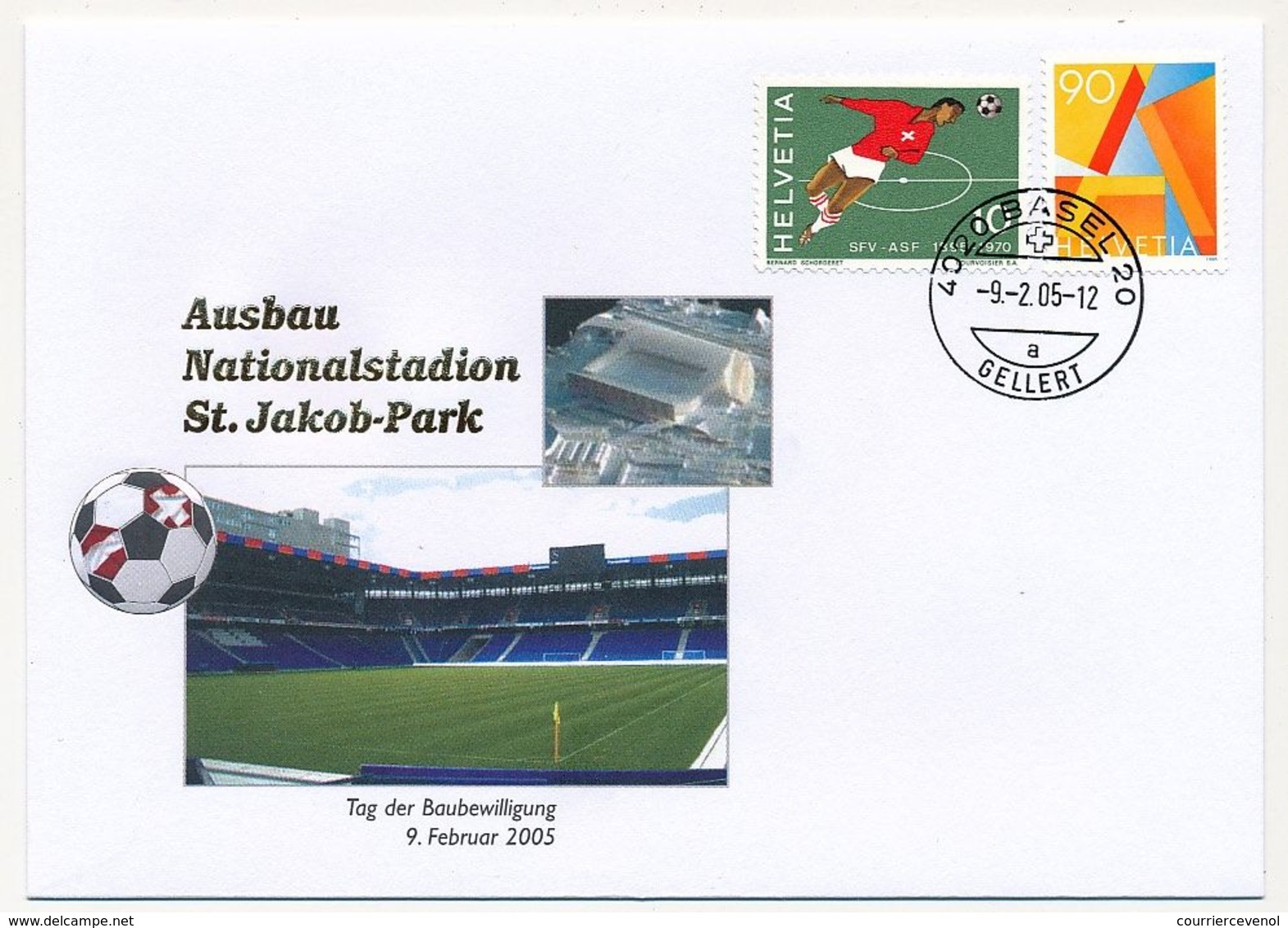 SUISSE - Enveloppe Commémo.  AUSBAU Nationalstadion St Jakob-Park - 9 Février 2005 BALE - Andere & Zonder Classificatie