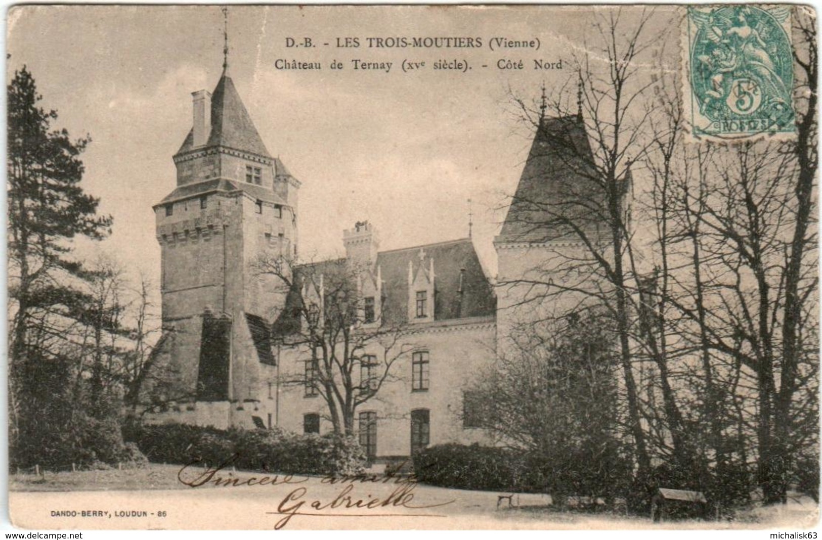 4KSD 450 CPA - LES TROIS MOUTIERS - CHATEAU DE TERNAY - Les Trois Moutiers