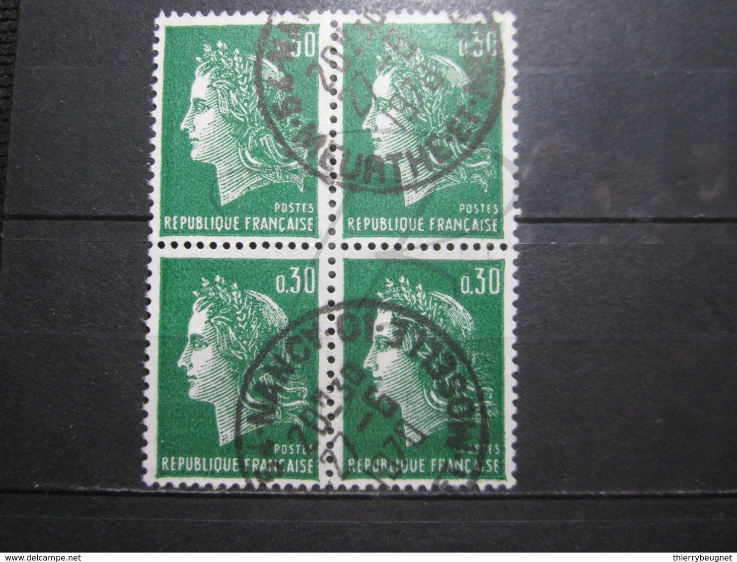 VEND BEAUX TIMBRES DE FRANCE N° 1611 EN BLOC DE 4 , OBLITERATION " NANCY " !!! - 1967-1970 Marianne De Cheffer