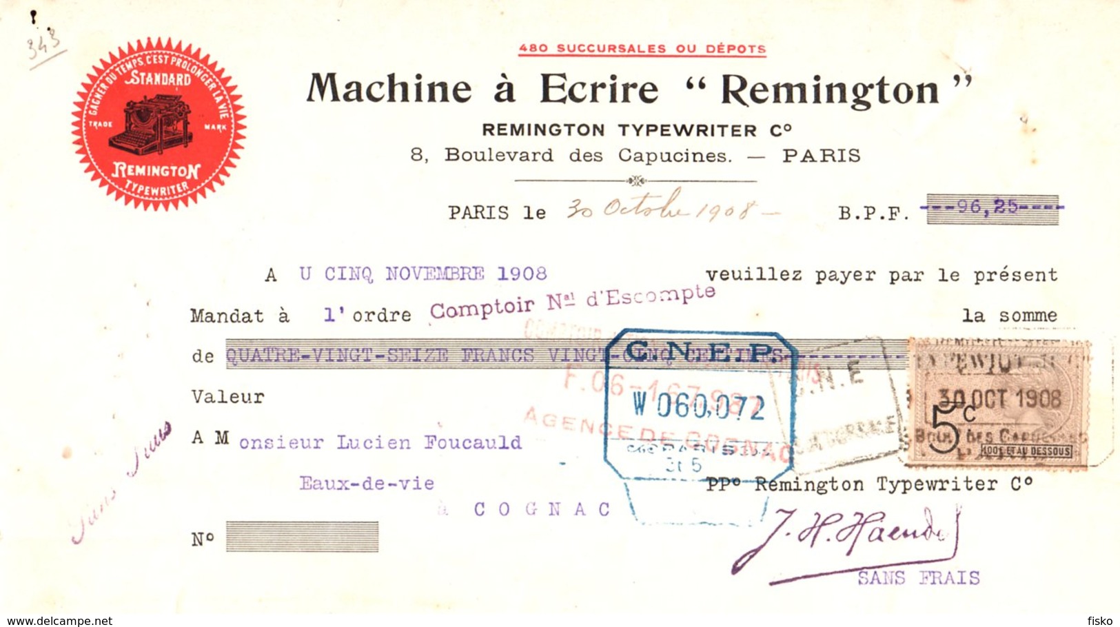 REMINGTON   TYPEWRITER   Machines à Ecrire       1908 - Wechsel