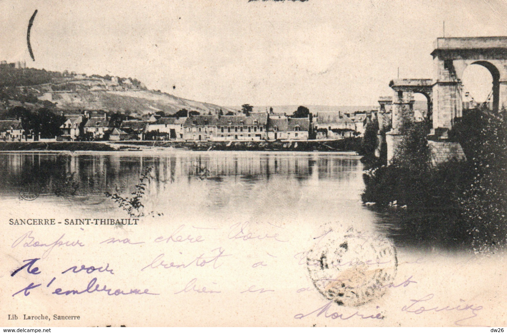 Sancerre St Saint-Thibault - Le Pont Suspendu - Edition Librairie Laroche - Carte Dos Simple - Sancerre