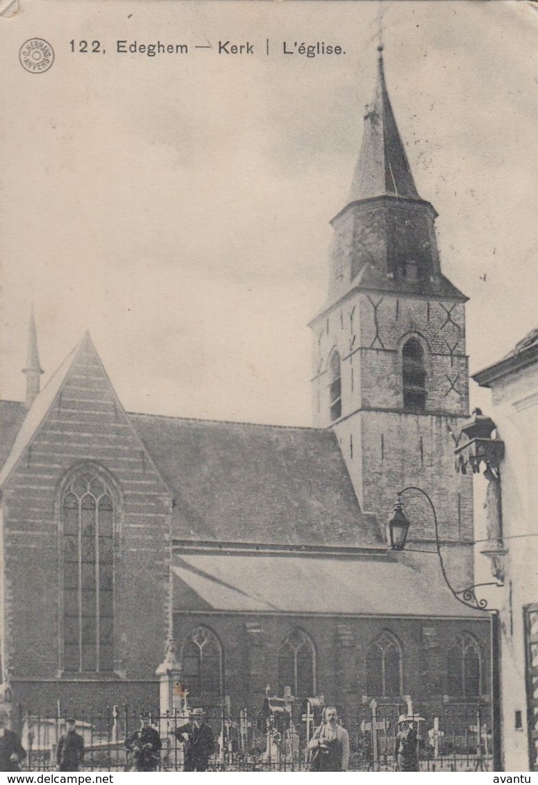 EDEGEM / DE KERK / KERKHOF / ANIMATIE 1913 - Edegem