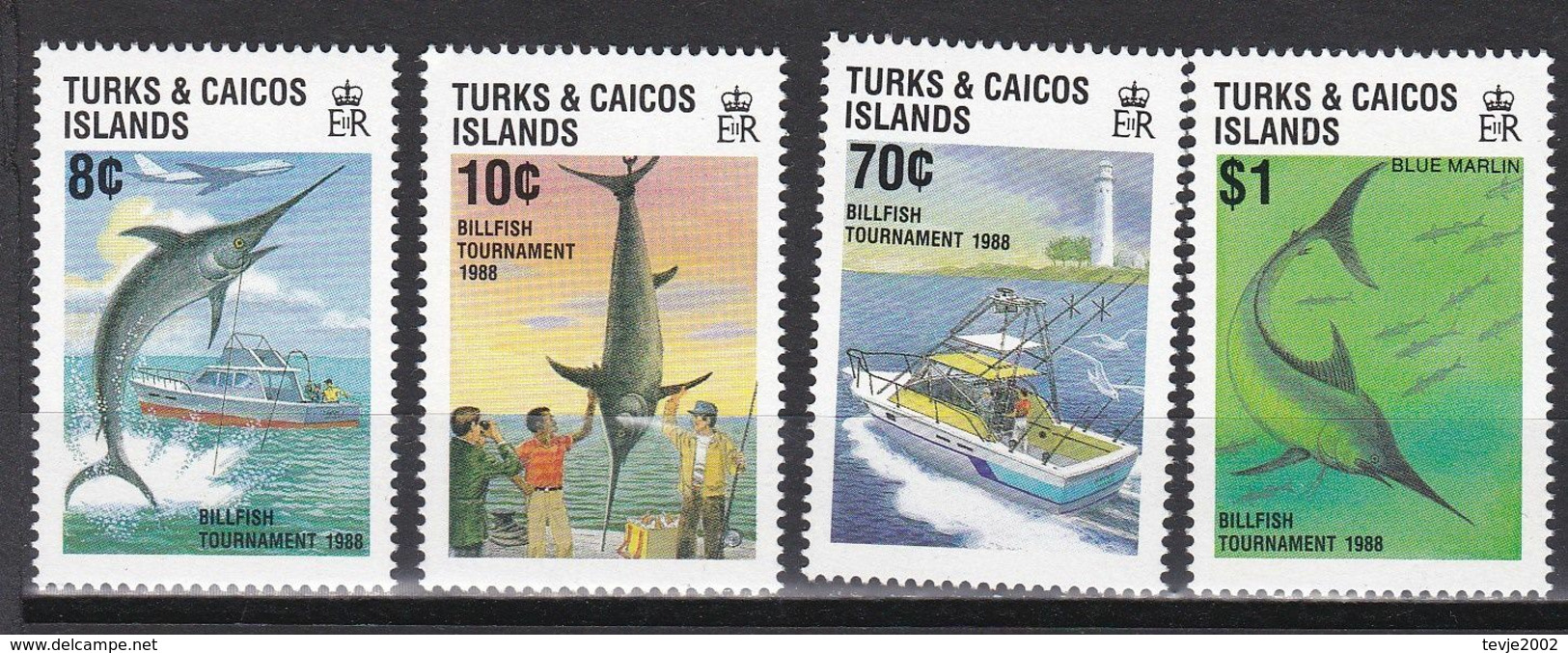 Turks- Und Caicos-Inseln 1988 - Mi.Nr. 819 - 822 - Postfrisch MNH - Tiere Animals Fische Fishes - Peces