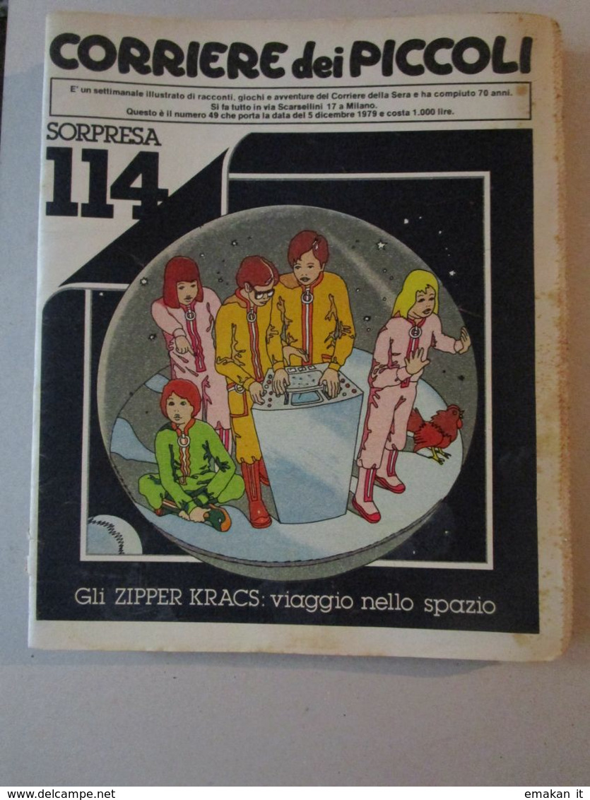 # CORRIERE DEI PICCOLI N 49 / 1979 - IL PAESE DEI PUFFI - SORPRESA 114 JEEG ROBOT - Corriere Dei Piccoli