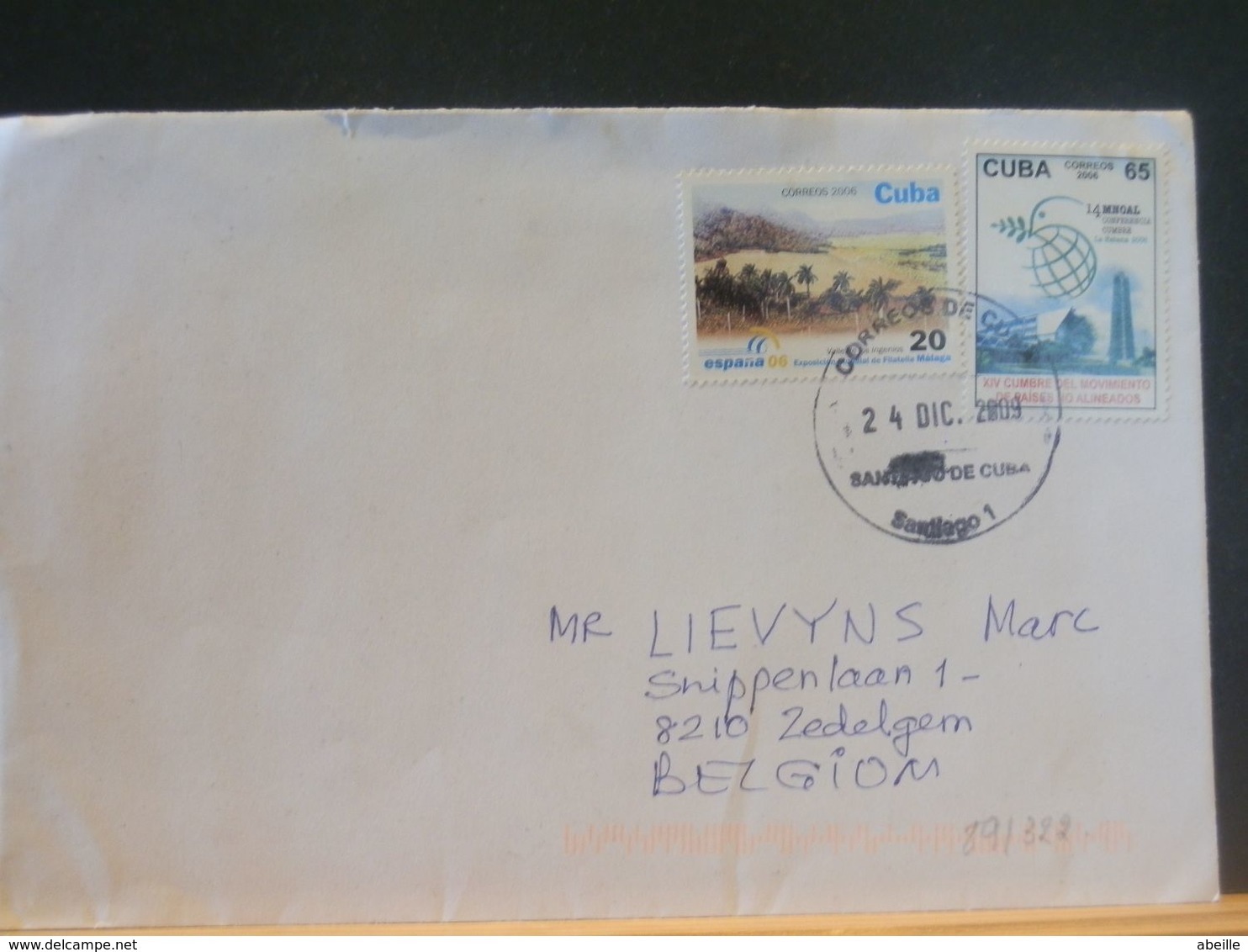 89/322 LETTRE CUBA 2009 TO BELG. - Covers & Documents