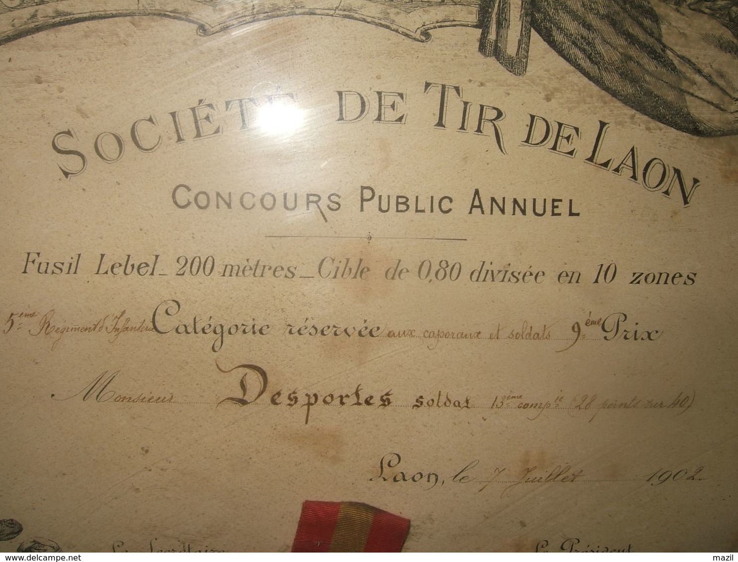 Société De Tir De Laon Concours  1902  (fusil Lebel ) - Other & Unclassified