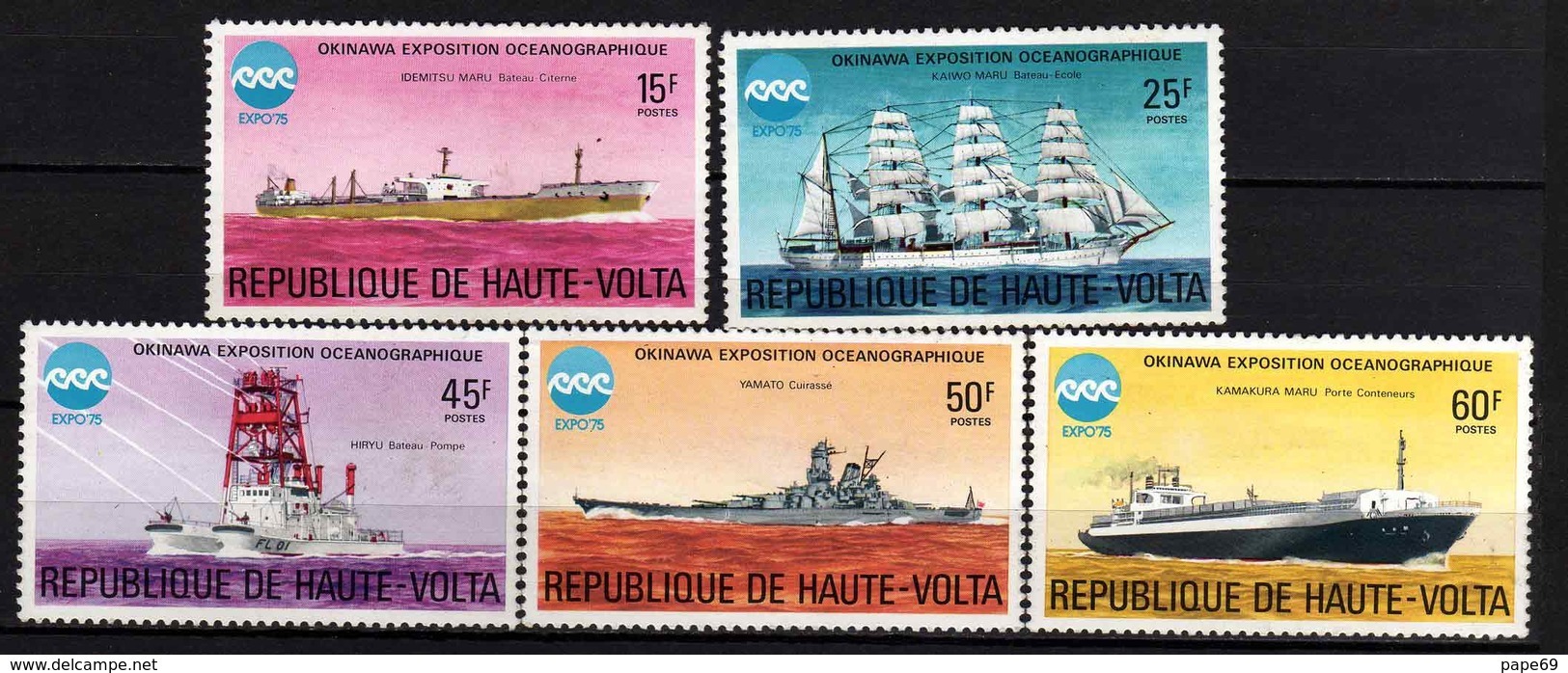 Haute-Volta N° 364 / 68 XX  Exposition Océanographique "Okinawa" La Série Des 5 Valeurs Sans Charnière, TB - Haute-Volta (1958-1984)