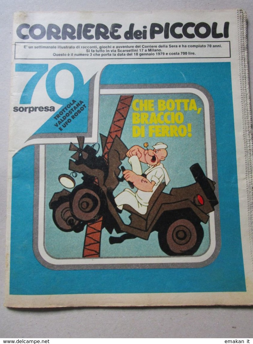 - CORRIERE DEI PICCOLI N 3 / 1979 BRACCIO DI FERRO - Corriere Dei Piccoli