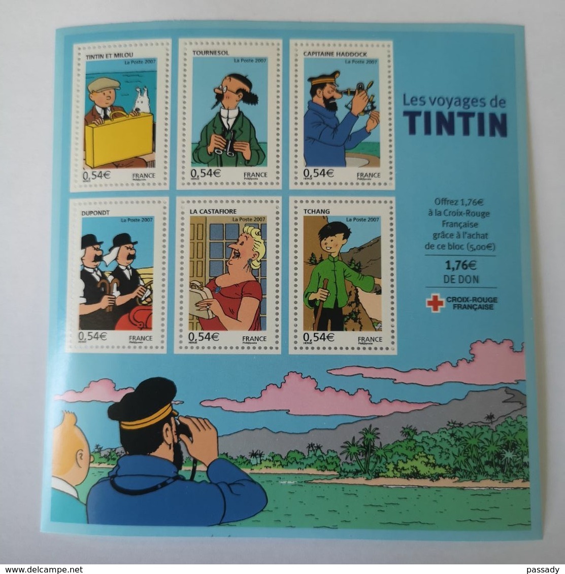 FRANCE Bloc Feuillet Carnet LES VOYAGES DE TINTIN CROIX ROUGE 2007 ! NEUF ! Collection Timbre Poste - Neufs