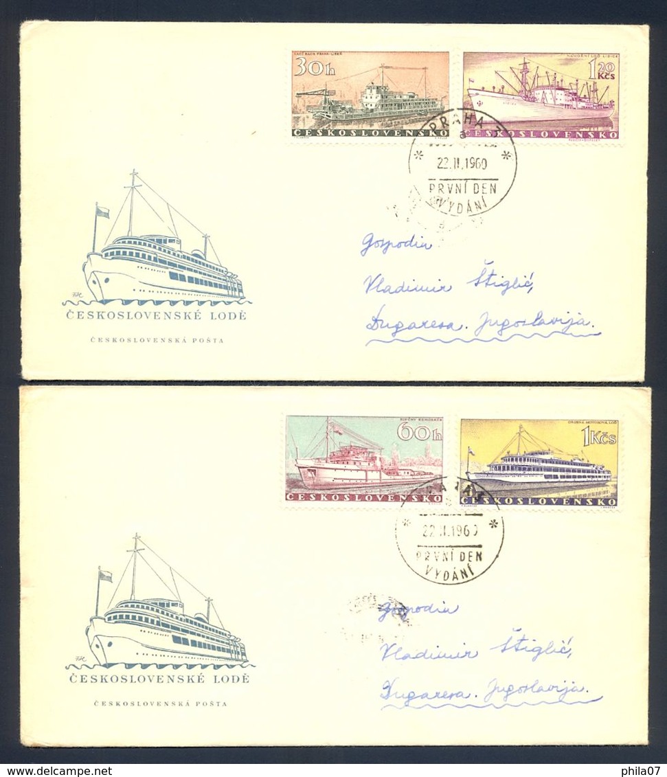 CZECHOSLOVAKIA 1960 - Two Illustrated Covers With Commemorative Cancels And Stamps. - FDC