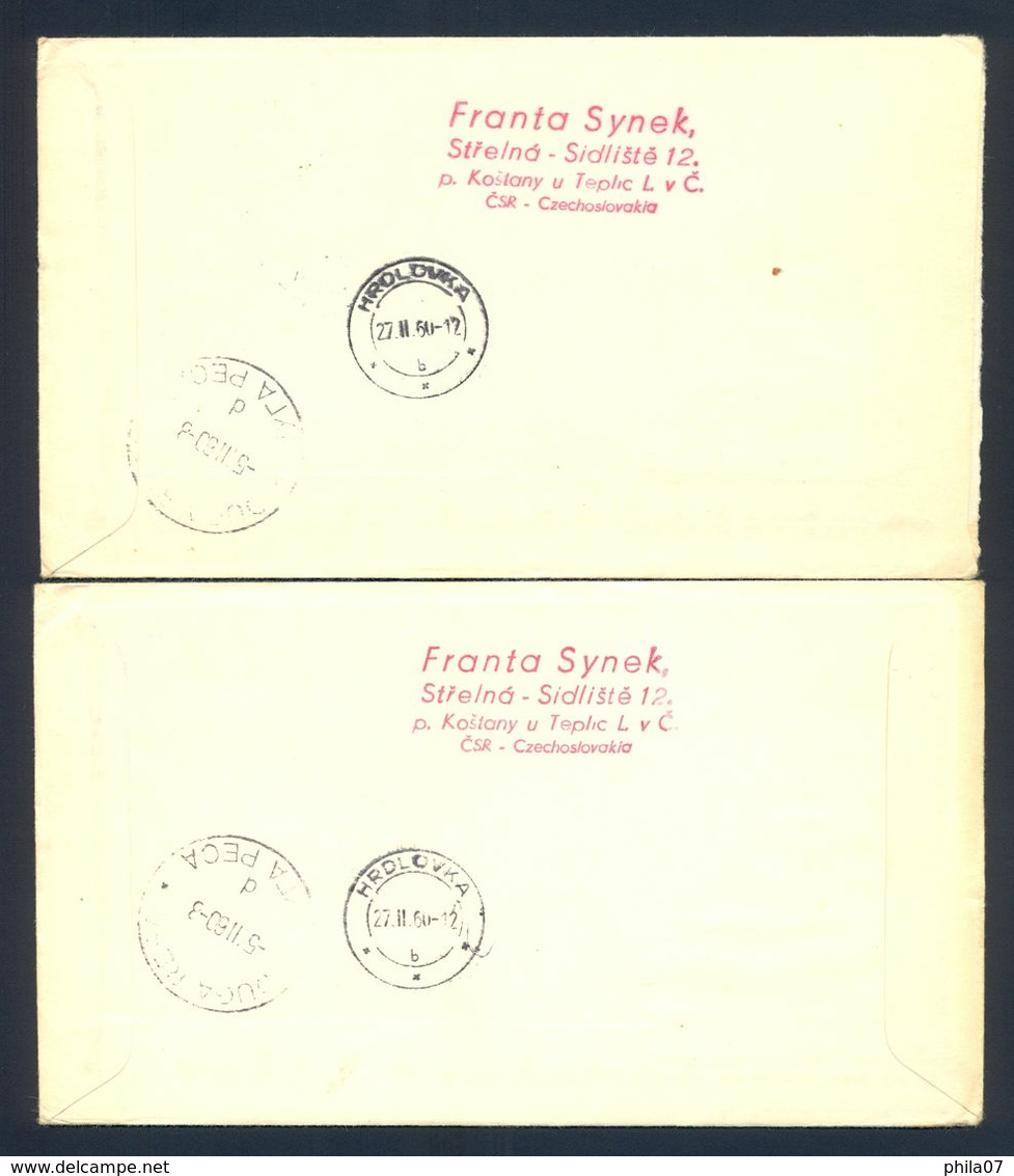 CZECHOSLOVAKIA 1960 - Two Illustrated Covers With Commemorative Cancels And Stamps. - FDC