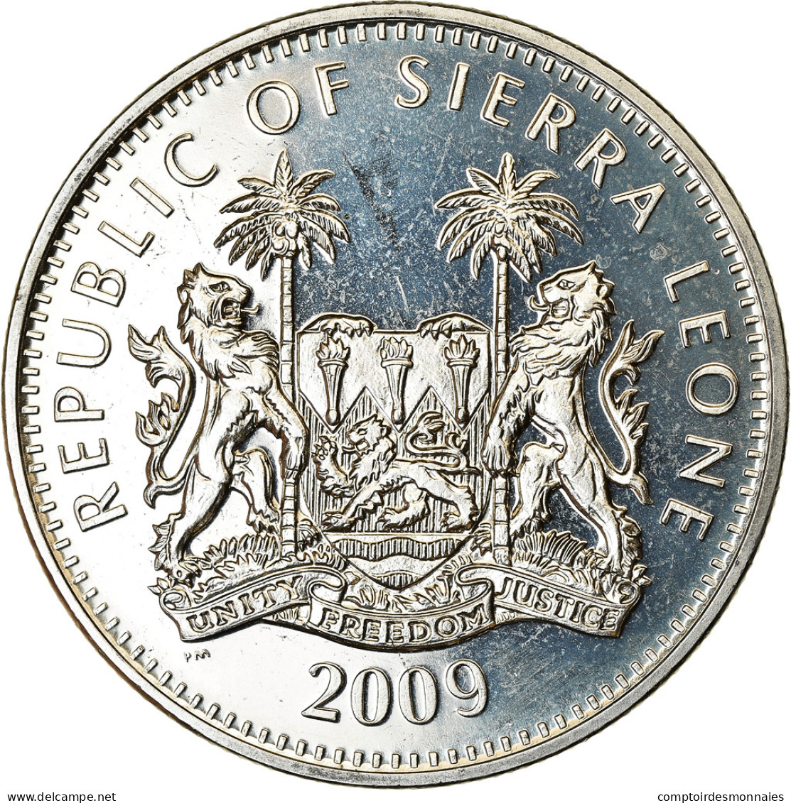 Monnaie, Sierra Leone, Dollar, 2009, British Royal Mint, Singes - Cercopithèque - Sierra Leone