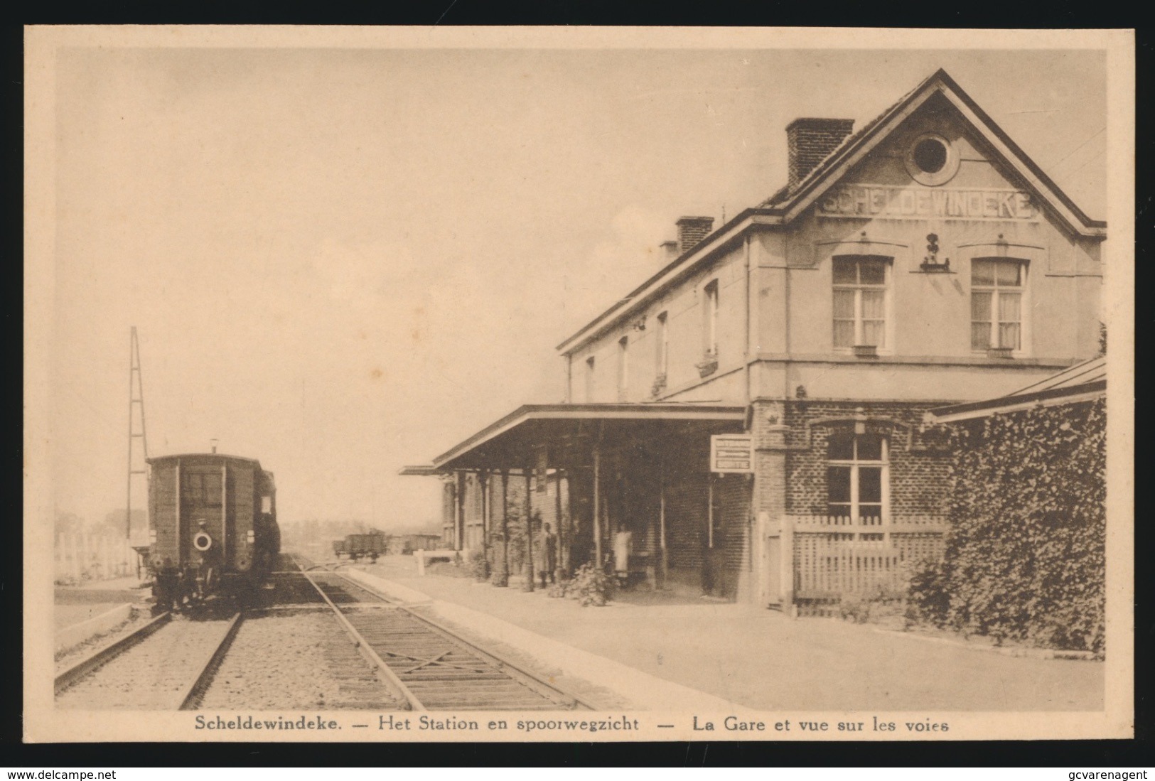 SCHELDEWINDEKE  HET STATION EN SPOORWEGZICHT - Oosterzele