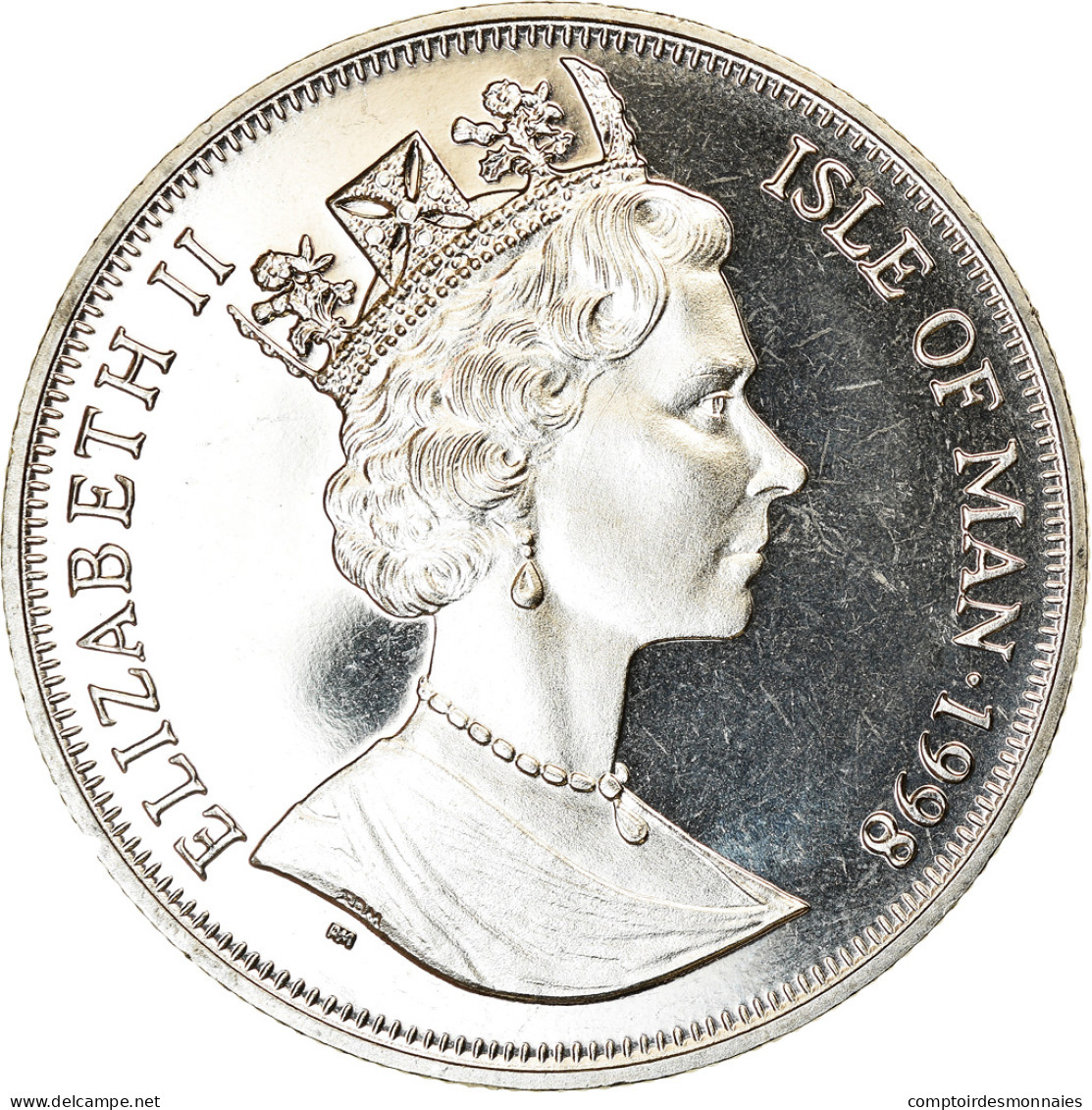 Monnaie, Isle Of Man, Crown, 1998, Pobjoy Mint, Année De L'océan - Pingouins - Isle Of Man