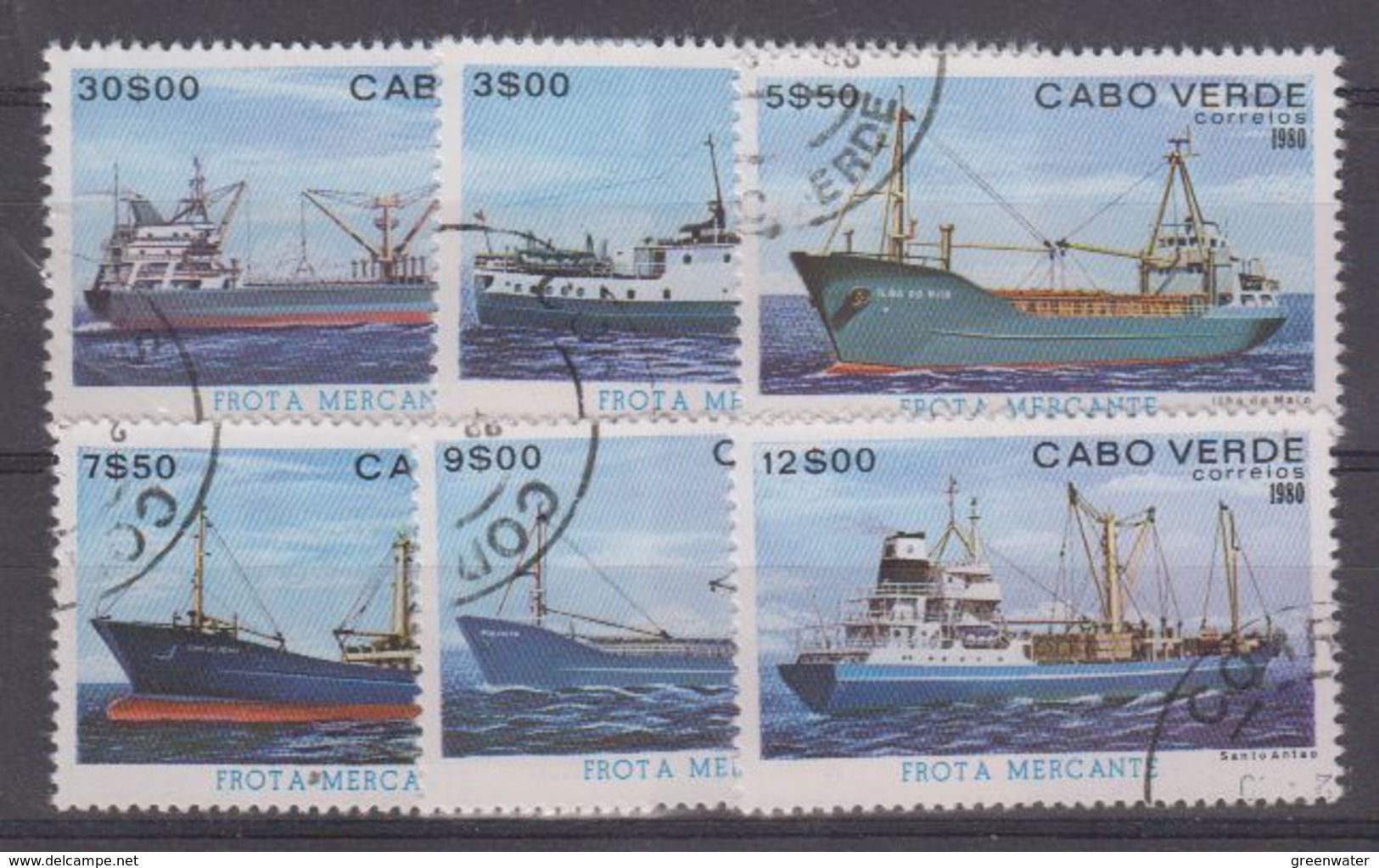 Cabo Verde 1980 Merchant Ships 6v Used (49412) - Cape Verde