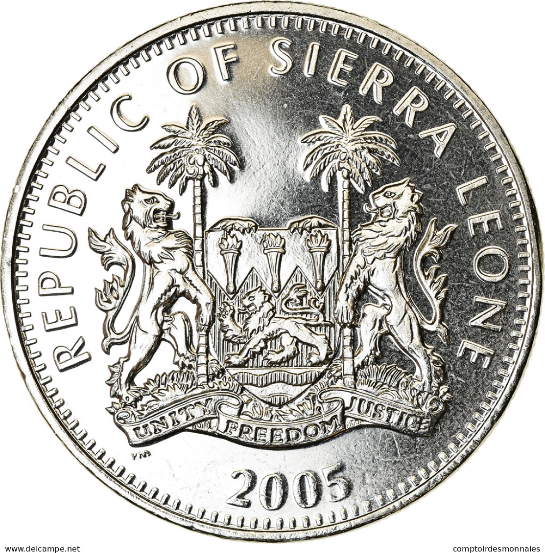 Monnaie, Sierra Leone, Dollar, 2005, British Royal Mint, Pape Benoit XVI, SPL - Sierra Leone