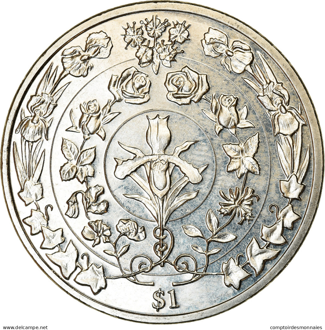 Monnaie, BRITISH VIRGIN ISLANDS, Dollar, 2017, Franklin Mint, Reine Elizabeth - - British Virgin Islands