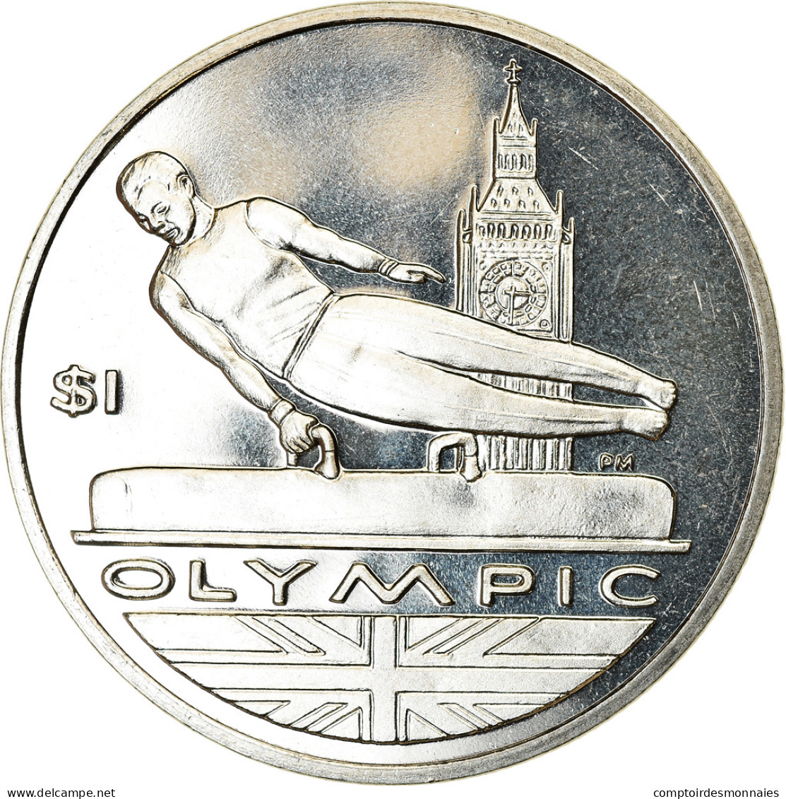 Monnaie, BRITISH VIRGIN ISLANDS, Dollar, 2012, Franklin Mint, Gymnastique, SPL - British Virgin Islands