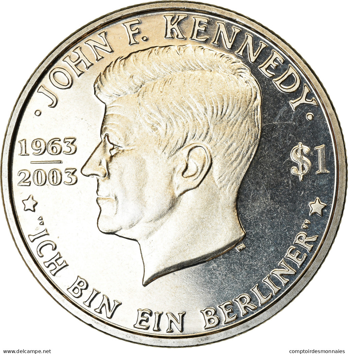 Monnaie, BRITISH VIRGIN ISLANDS, Dollar, 2003, Franklin Mint, JFK - "Ich Bin Ein - British Virgin Islands