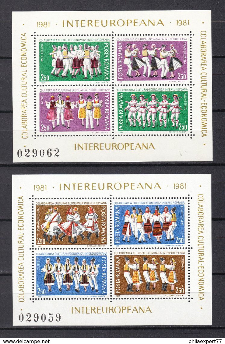 Europa-CEPT - Rumänien - Mitläufer - 1981 - Michel Nr. Block 178/79 - Postfrisch - 1981