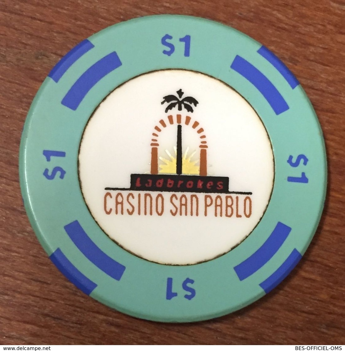 USA CALIFORNIE SAN PABLO CASINO CHIP $ 1 JETON TOKEN COIN INDIAN INDIENS - Casino