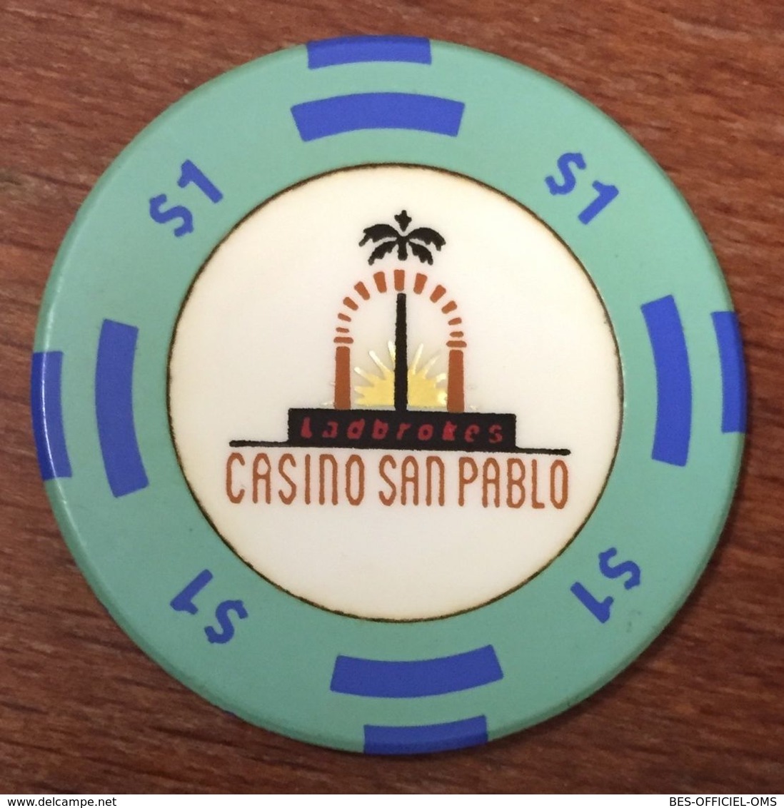 USA CALIFORNIE SAN PABLO CASINO CHIP $ 1 JETON TOKEN COIN INDIAN INDIENS - Casino