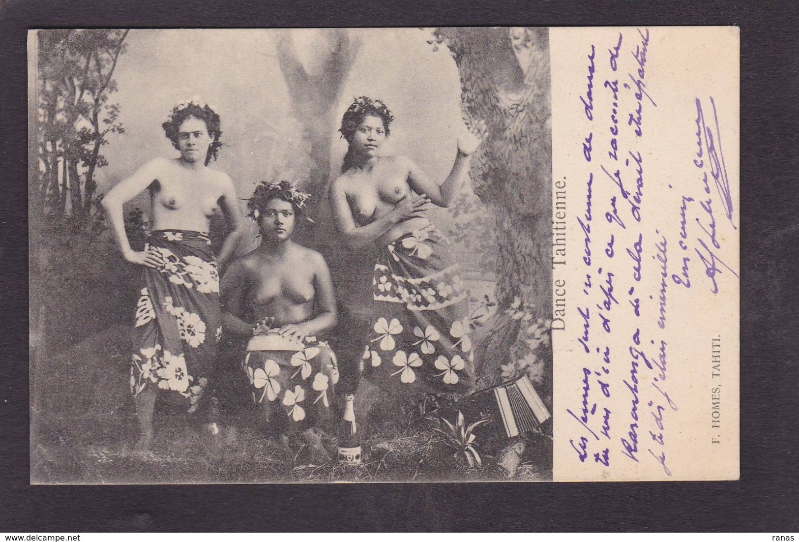 CPA Tahiti Océanie Océania Polynésie Femme Women Nu Féminin Femme Nue Nude Circulé - Tahiti
