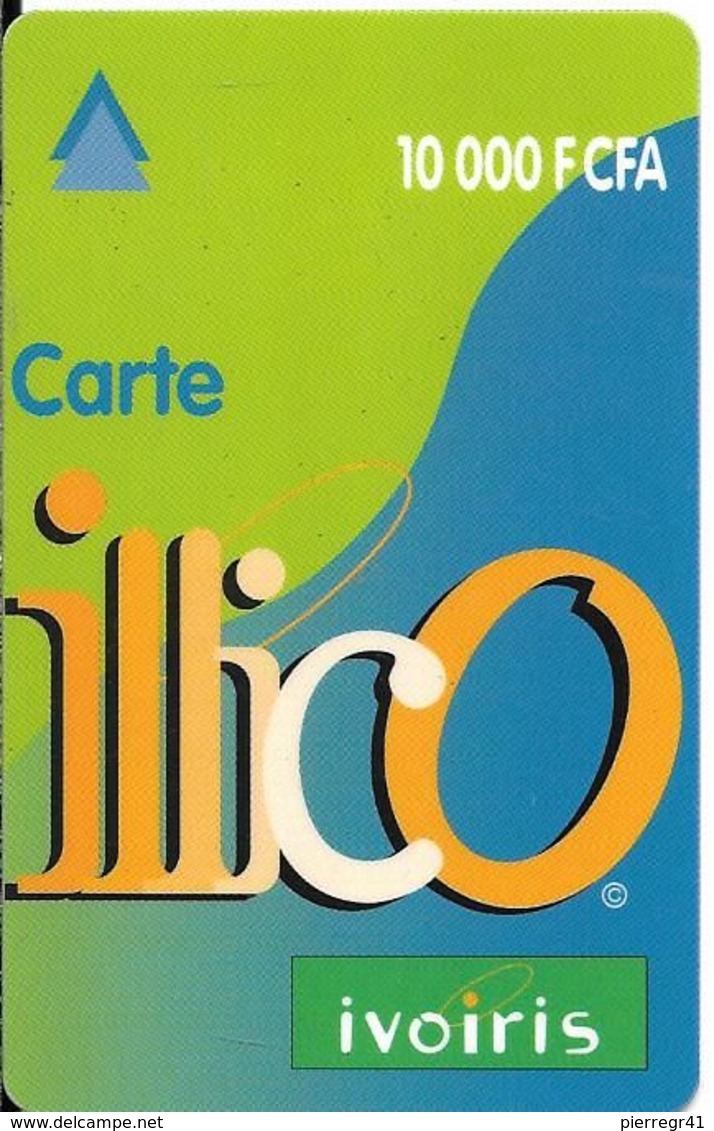 CARTE+PREPAYEE-COTE D IVOIRE-ILLICO-10000F CFA-GRATTE-Plastic Epais--TBE - Ivoorkust