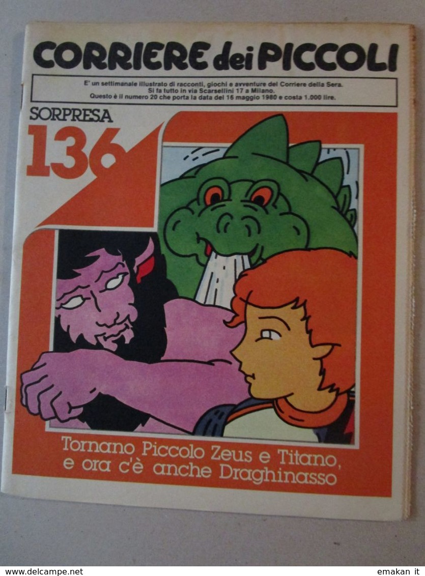 - CORRIERE DEI PICCOLI N 20 / 1980 IL PAESE DEI PUFFI - Corriere Dei Piccoli