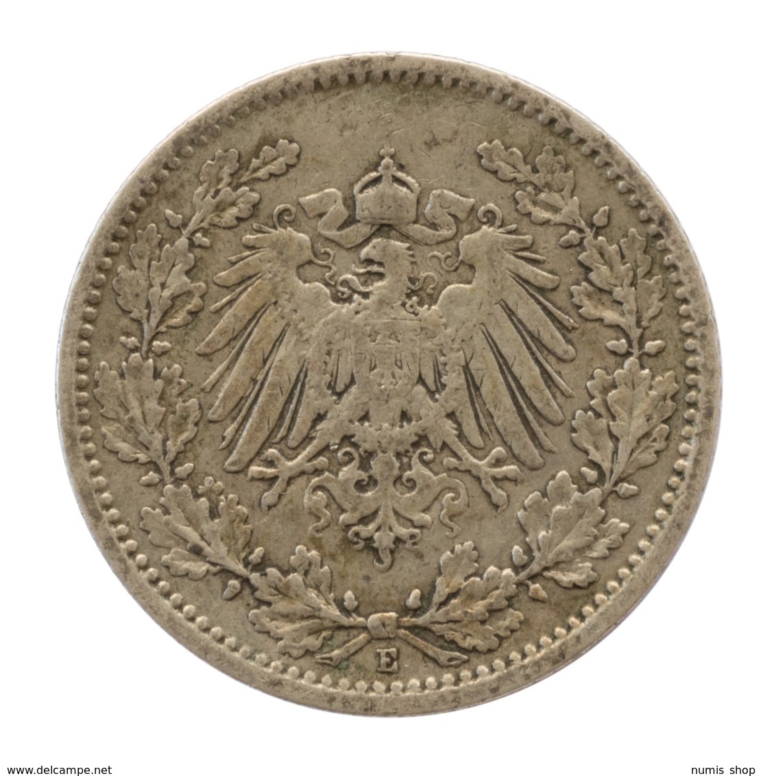 GERMANY - EMPIRE - 1/2 Mark - 1905 - E - Freiberg - Silver - #DE003 - 1/2 Mark