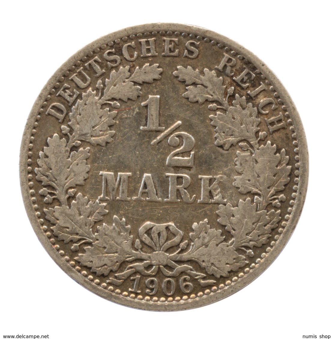 GERMANY - EMPIRE - 1/2 Mark - 1906 - A - Berlin - Silver - #DE007 - 1/2 Mark