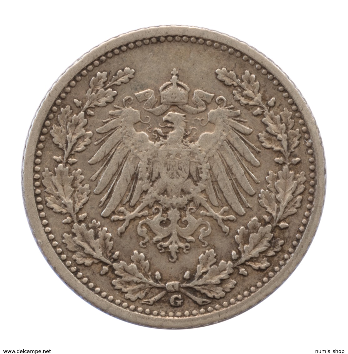 GERMANY - EMPIRE - 1/2 Mark - 1907 - G - Karlsruhe - Silver - #DE013 - 1/2 Mark