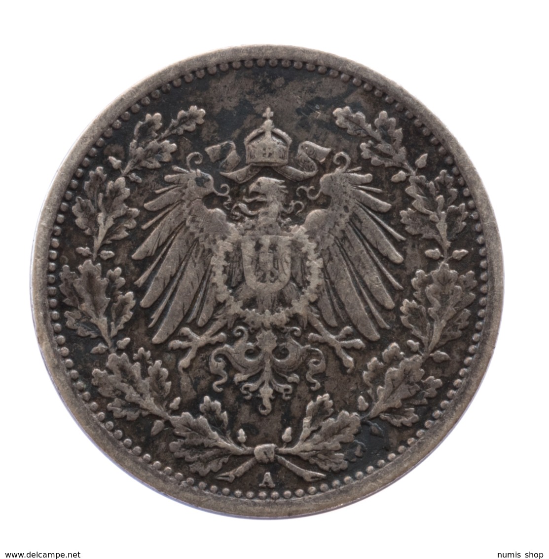 GERMANY - EMPIRE - 1/2 Mark - 1909 - A - Berlin - Silver - #DE015 - 1/2 Mark