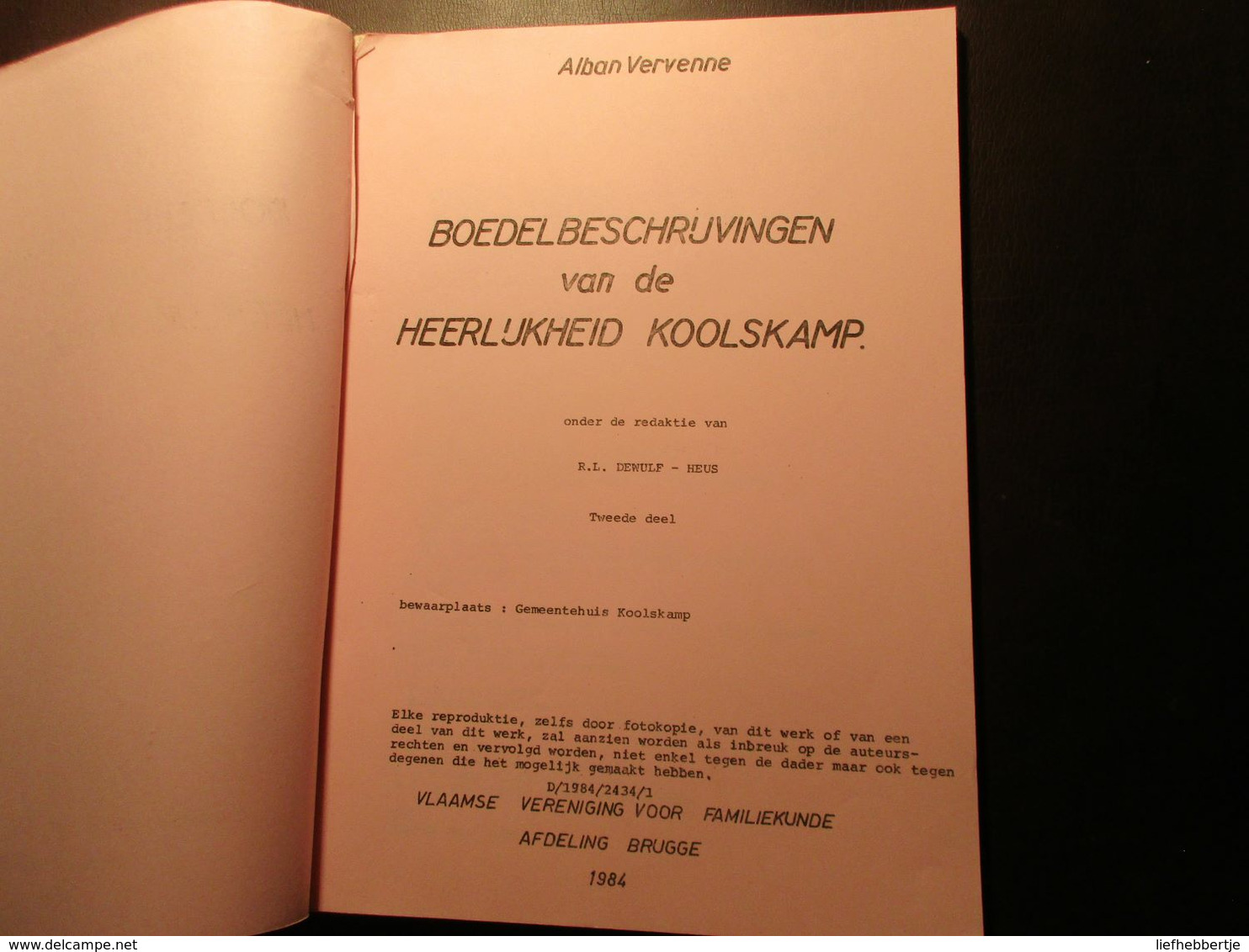 Boedelbeschrijvingen Van De Heerlijkheid Koolskamp - Historia