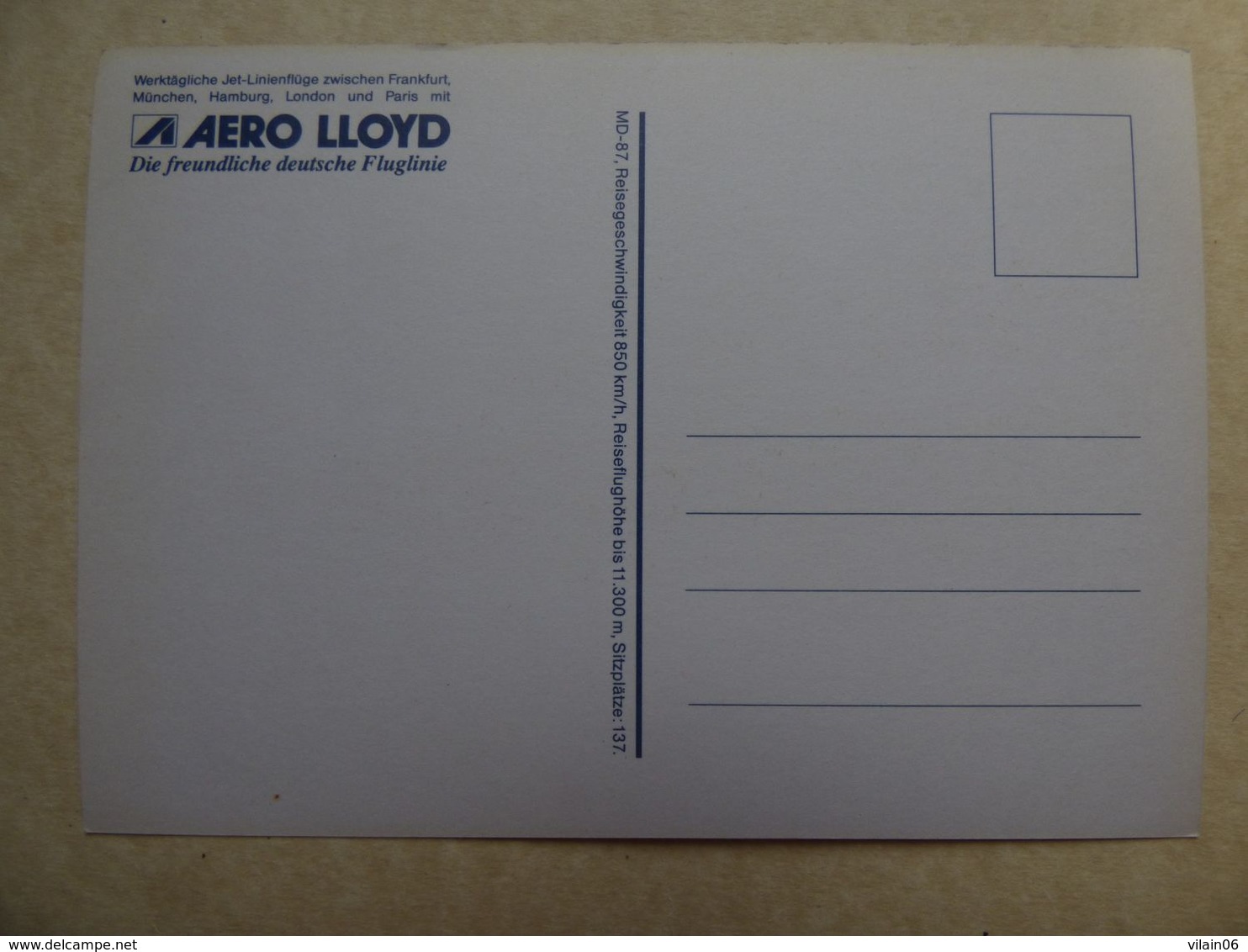 AERO LLOYD   MD-87    AIRLINE ISSUE / CARTE COMPAGNIE - 1946-....: Ere Moderne