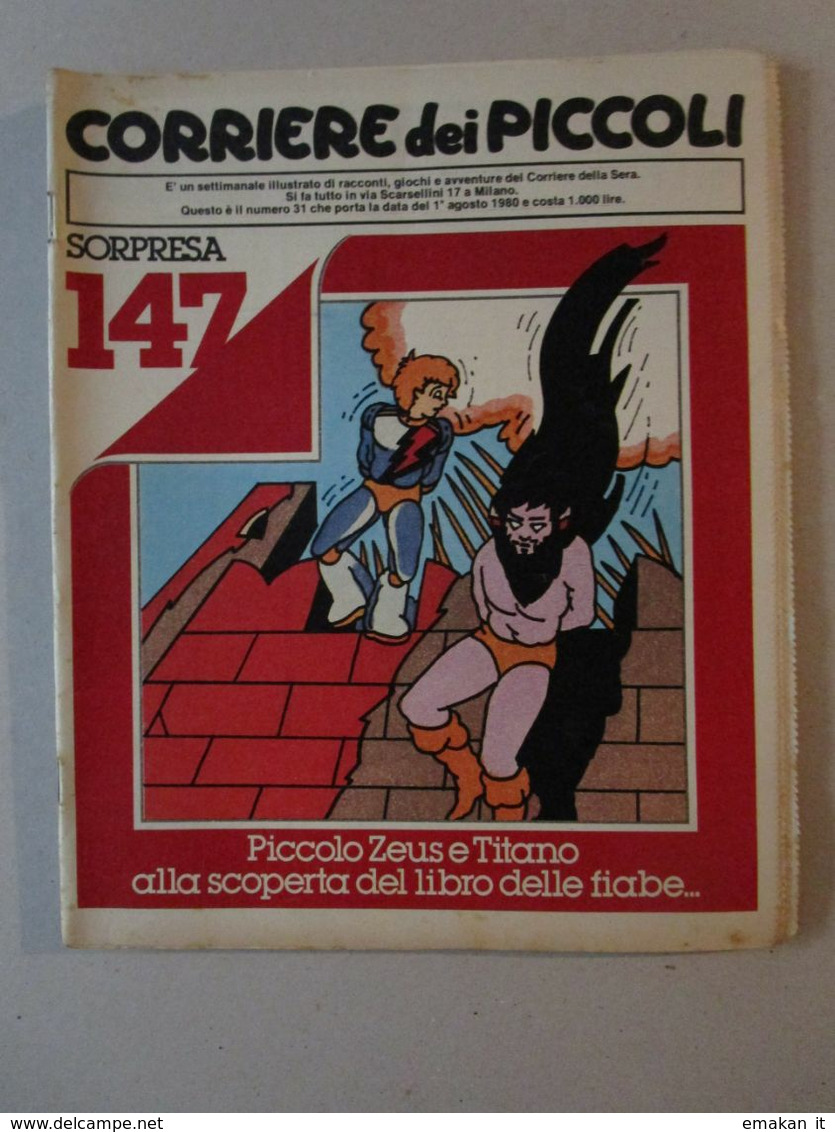 # CORRIERE DEI PICCOLI N 31 / 1980 - LUCKY LUKE / IL PAESE DEI PUFFI - Corriere Dei Piccoli
