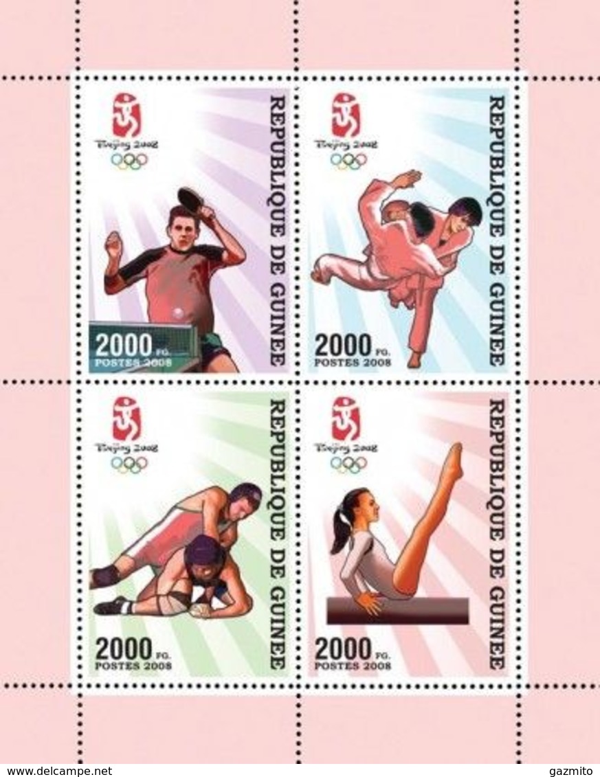 Guinea 2008, Olympic Games In Benging, Tennis Table, Judo, Fight, Gymnastic, 4val In BF - Non Classificati