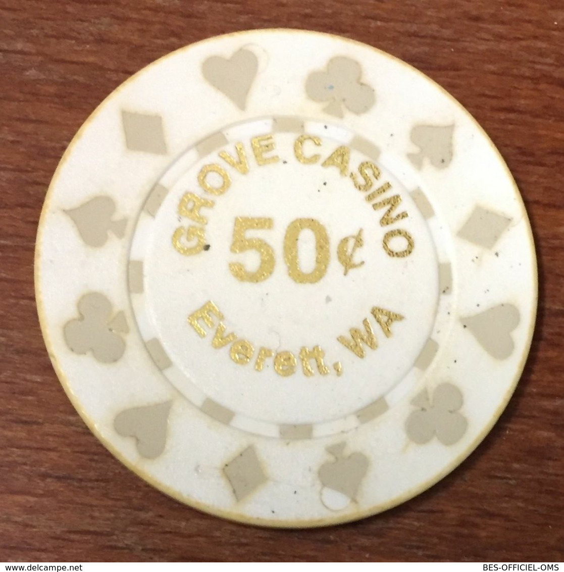 USA WASHINGTON EVERETT GROVE CASINO CHIP 50C JETON TOKENS COINS - Casino