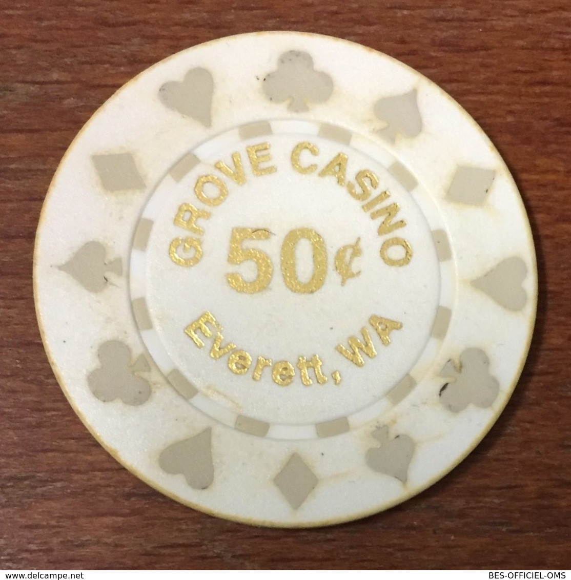 USA WASHINGTON EVERETT GROVE CASINO CHIP 50C JETON TOKENS COINS - Casino