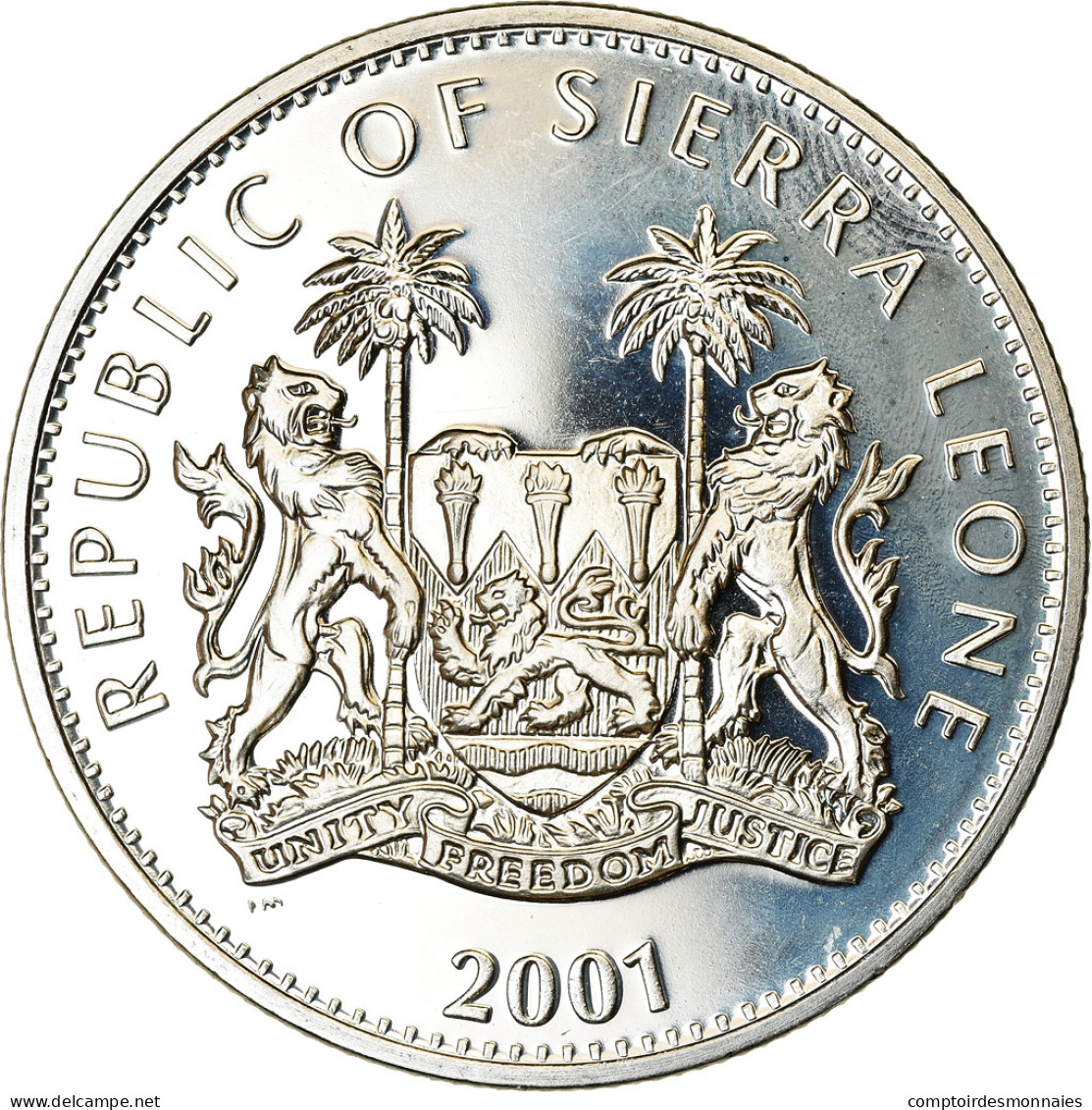 Monnaie, Sierra Leone, Dollar, 2001, British Royal Mint, Année Du Serpent, SPL - Sierra Leone