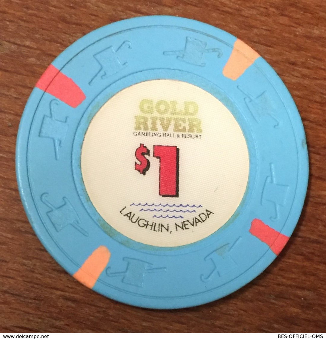 USA NEVADA LAUGHLIN GOLD RIVERS CASINO CHIP $ 1 CLOSED FERMÉ JETON TOKEN COIN - Casino